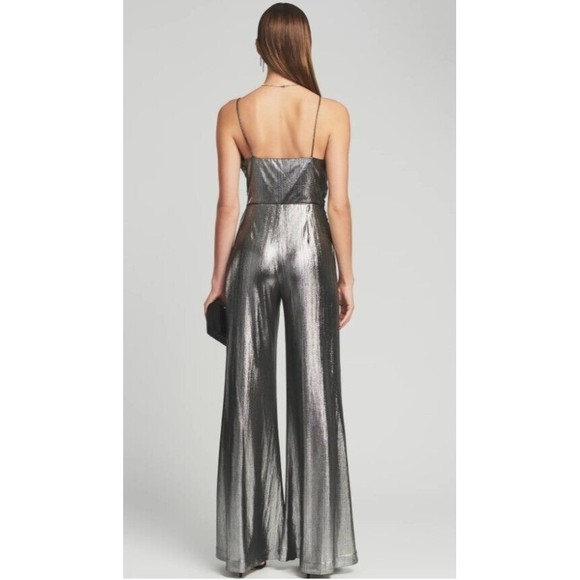 Retrofete Everly Jumpsuit Liquid Metallic Gunmetal Size S $585 NWT - Picture 4 of 15